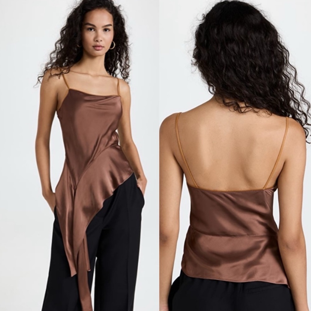 Helmut Lang Asymmetric Knotted Satin Camisole